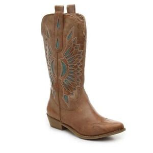 NWT Coconuts by Matisse Women's Bandera Western Tan/Turquoise Boot